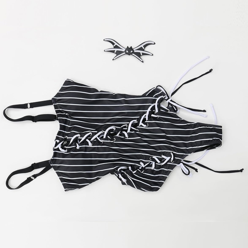 MEOWCOS Women's One Piece Swimsuits Gothic jack skellington themed One Piece